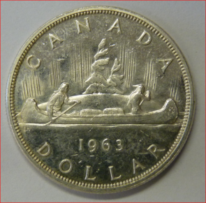 Canada 1 dollar 1963 kano